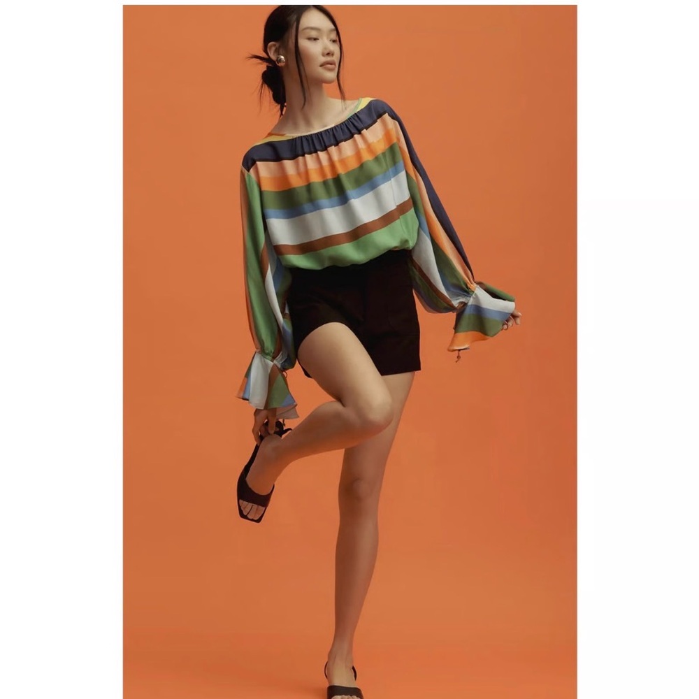 Hope for Flowers Colorful Striped Women's Top‎ Size Medium - Picture 4 of 15